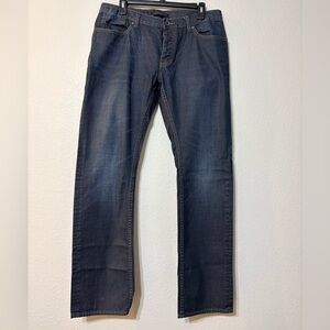 John Varvatos Star USA Bowery Classic Straight-Leg Denim Jeans for Men Dark Blue